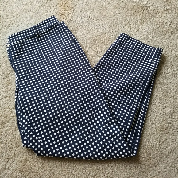 Vineyard Vines Pants - Vineyard Vines Navy Polka Dot Ankle Pants